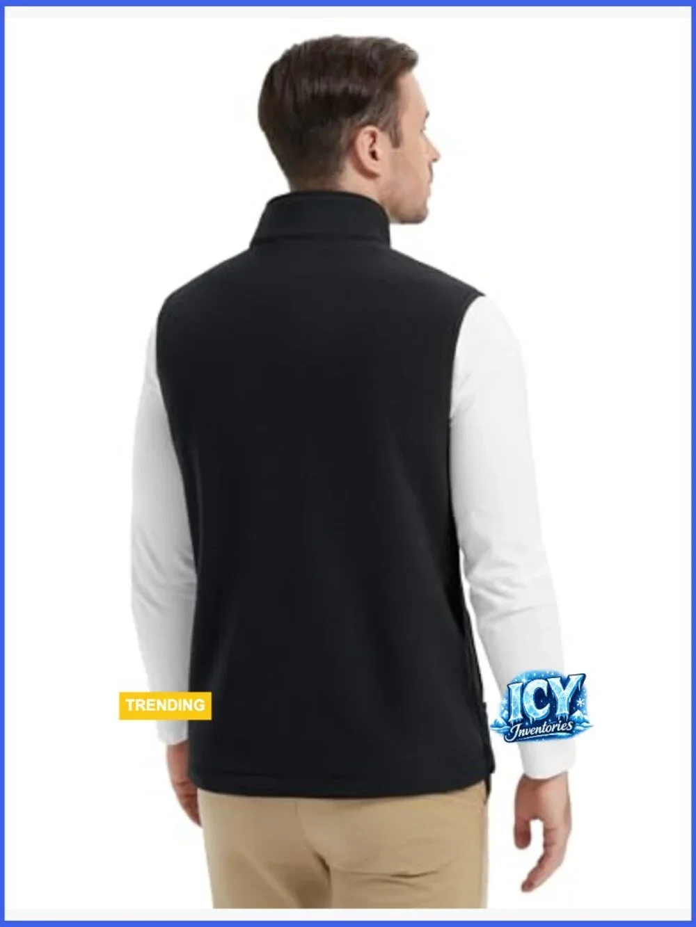 Men's Fleece Vest Lightweight Zip Up Winter Outerwear Polar Sleeveless Jacket